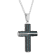 1/3CTW Blue Diamond Two-Tone Stainless Steel Riveted Cross Pendant