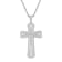 1/4CTW Diamond Stainless Steel Cross Pendant