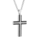 1/3CTW Diamond and 1/2CTw Black Sapphire Stainless Steel Cross Pendant
