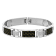 3/8CTW Diamond Stainless Steel Carbon Fiber Link Bracelet