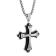 Diamond Accent Stainless Steel Black Ion Plated Cross Pendant