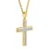 1/2CTW Diamond Stainless Steel Yellow Ion Plated Cross Pendant