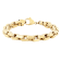 Stainless Steel with Gold-Tone Finish Prism Link Chain Bracelet