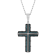 1/3CTW Blue Diamond Two-Tone Stainless Steel Riveted Cross Pendant