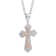 Two-tone Stainless Steel Stacked Cross Pendant