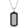 Black and White Diamond Stainless Steel Black IP Dog Tag With Chain 7/8ctw