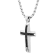 Black Diamond Stainless Steel Cross With Chain .25ctw