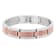 Stainless Steel with Two-Tone Finish Brick Design Link Bracelet