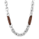 Stainless Steel Brown Ion Plated Tag Chain Necklace