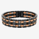 Stainless Steel Black and Brown Ion Plated Link Bracelet