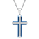 Two-Tone Diamond Steel Cross Pendant