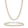 Stainless Steel Yellow Ion Plated Singapore Necklace and Bracelet Set