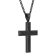 1/2CTW Black Diamond Stainless Steel Black Ion Plated Cross Pendant