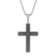 Diamond Accent Stainless Steel Textured Cross Pendant