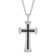 1/8CTW Diamond Stainless Steel with Black Resin Cross Pendant