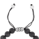 Black Lava Bead and Stainless Steel Bolo Bracelet