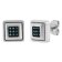 1/10CTW Blue Diamond Stainless Steel Stud Earrings