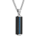 Stainless Steel Black & Blue Ion Plated Braided Dog Tag Pendant