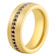 Tungsten Comfort™ Smoky Quartz Tungsten 8MM Yellow Ion Plated Inlay Band
