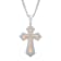 Two-tone Stainless Steel Stacked Cross Pendant