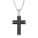 1CT Black Diamond Stainless Steel Black Ion Plated Cross Pendant