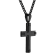 Black Diamond Accent Stainless Steel Black Ion Plated with Forged Carbon
Fiber Cross Pendant