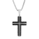1/3CTW Diamond Stainless Steel Black Ion Plated Cross Pendant
