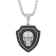 1/2CTW Black Diamond Stainless Steel Black Ion Plated Skull Shield Pendant