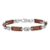 Stainless Steel Brown Ion Plated Tag Link Bracelet