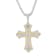 Diamond Accent Stainless Steel Yellow Finish Ion Plated Stacked Cross Pendant