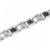 1/10CTW Diamond Stainless Steel Carbon Fiber Link Bracelet