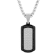 3/8CTW Black and White Diamond Two-Tone Stainless Steel Dog Tag Pendant