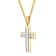 White Diamond Stainless Steel Yellow IP Cross With Chain .10ctw