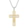 Two-tone Stainless Steel Crucifix Pendant