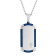 Diamond Accent Stainless Steel Blue Ion Plated Dog Tag Pendant