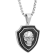 1/2CTW Black Diamond Stainless Steel Black Ion Plated Skull Shield Pendant