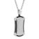 Diamond Accent Two-Tone Stainless Steel Dog Tag Pendant