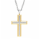 1/4CTW Diamond Stainless Steel Yellow Ion Plated Cross Pendant