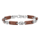 Stainless Steel Brown Ion Plated Tag Necklace and Bracelet Set