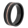 Stainless Steel Black and Rose Ion Plated Carbon Fiber Center Band