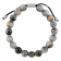 Grey Tiger Eye Bead & Stainless Steel Bolo Bracelet