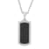 1/4CTW Diamond & 1.22CT Black Sapphire Stainless Steel Black Ion
Plated Dog Tag Pendant