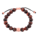 Red Tiger Eye Bead & Stainless Steel Bolo Bracelet