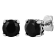 BLACK ROUND SPINEL & BLACK IP STAINLESS STEEL EARRINGS