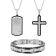 Diamond Accent Two-Tone Stainless Steel Dog Tag, Cross Pendant, &
Bracelet Set