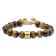 Tiger Eye Bead & Stainless Steel Bolo Bracelet