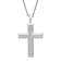 1/4CTW Diamond Stainless Steel Beveled Cross Pendant