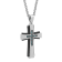 1/8CTW Blue Diamond Stainless Steel Cross Pendant