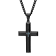 Blue Diamond Accent Stainless Steel Black Ion Cross Plated Pendant