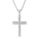 1/2CTW Diamond Stainless Steel Cross Pendant